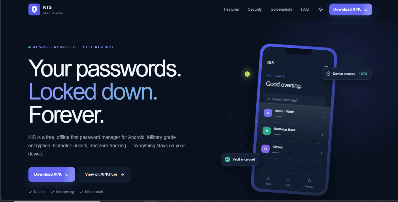 Keep It Safe password manager